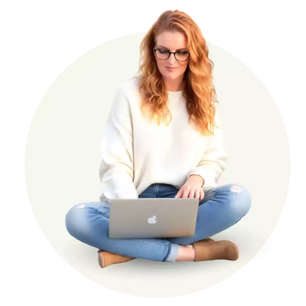 Dani Kropp, arbeiten am Laptop