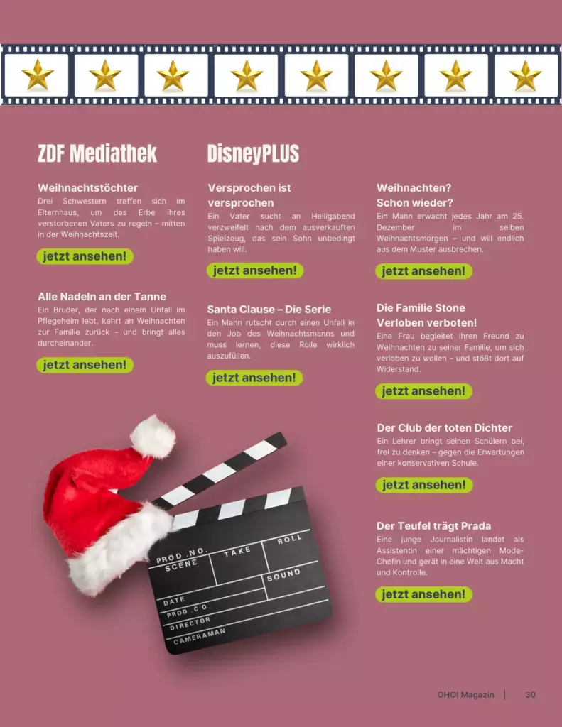 Filmtipps Weihnachten, Fantasie, Entspannung durch Fantasie