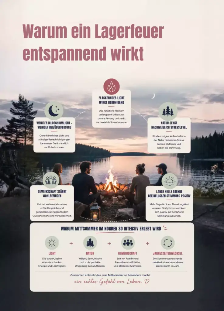 Mittsommer und Entspannung am Lagerfeuer