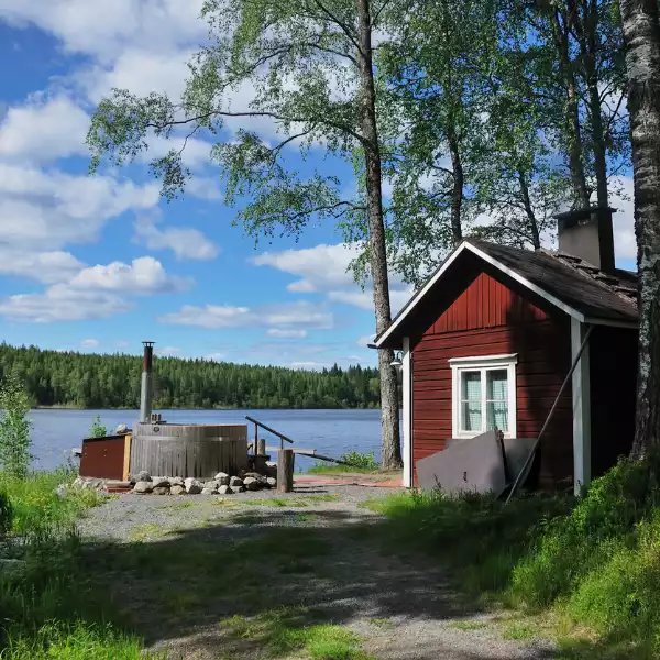Sommerreise Finnland Sauna am See