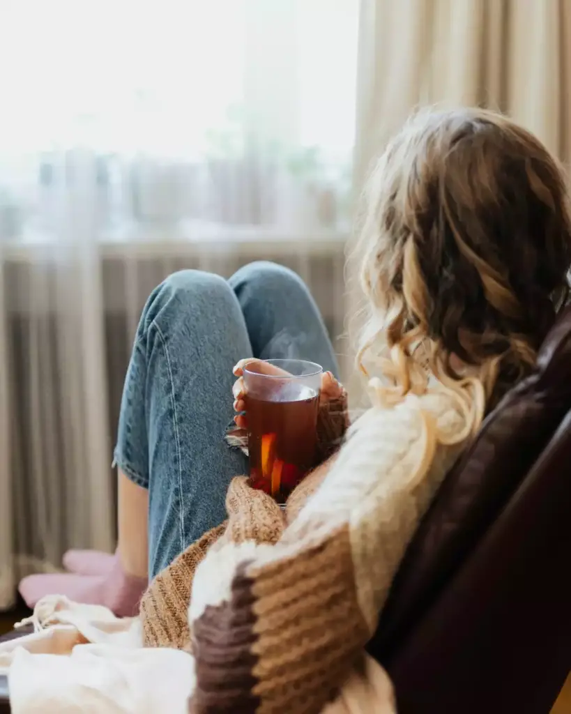 Gemütlichkeit, Hygge, Tee im Oktober